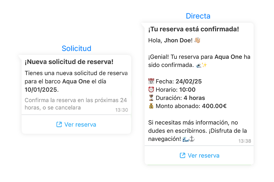 Confirm the booking